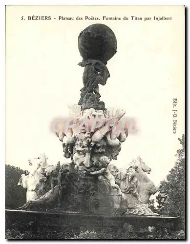 Ansichtskarte AK Beziers Plateau des poetes fontaine du titan par Injalbert