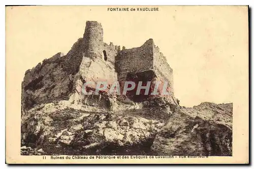 Cartes postales Fontaine de Vaucluse Ruines du Chateau de Petrarque et des Eveques de Cavaillon Vue exterieure