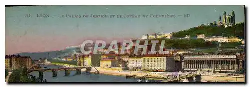 Cartes postales Lyon le Palais de Justice et le Coteau de Fourviere