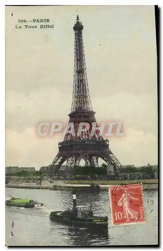 Ansichtskarte AK Paris La Tour Eiffel Bateau Peniche