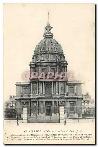 Cartes postales Paris Dome des Invalides