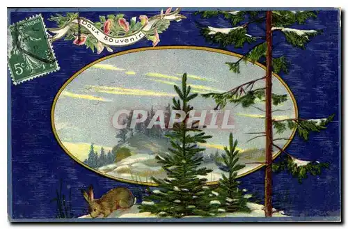 Cartes postales Doux Souvenir Lapin