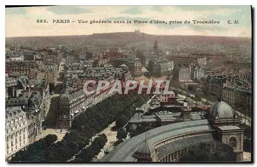 Ansichtskarte AK Paris Vue generale vers la Place d'Iena prise du Trocadero