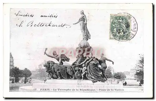 Cartes postales Paris Le Triomphe de la Republique Place de la Nation