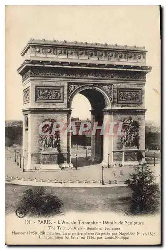 Ansichtskarte AK Paris L'Arc de Triomphe Details de Sculpture