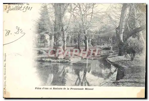 Ansichtskarte AK Besancon Piece d'Eau et Rochers de la Promenade Micaud