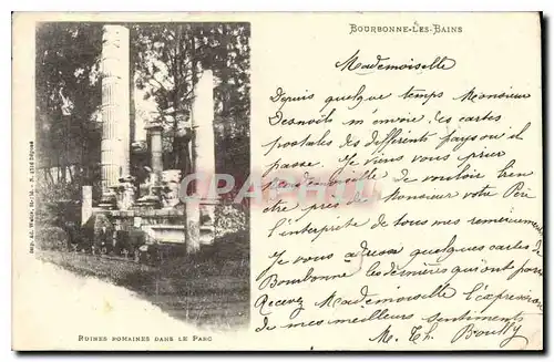 Cartes postales Bourbonne les Bains Ruines romaines dans le Parc