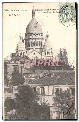 Cartes postales Montmartre l'Eglise Saint Pierre de et la Basilique