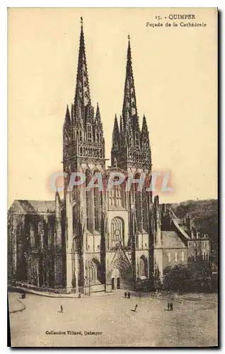 Cartes postales Quimper Facade de la Cathedrale