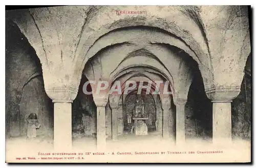 Cartes postales Remiremont Eglise souterraine A gauche sarcophages et tombeaux des chanoinesses