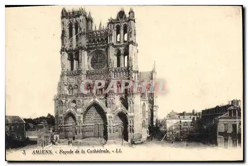 Cartes postales Amiens Facade de la Cathedrale