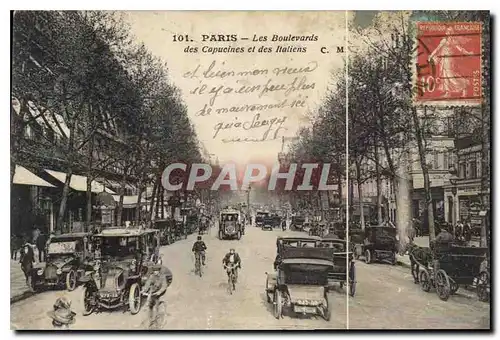 Cartes postales Paris Les Boulevards des Capucines et les Italiens