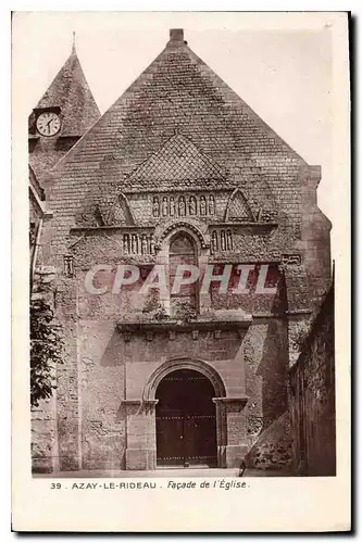 Cartes postales Azay le Rideau Facade de l'Eglise