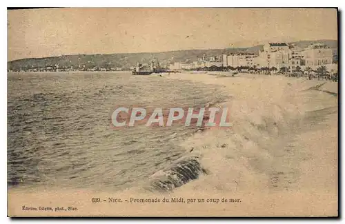 Cartes postales Nice Promenade du Midi par un coup de mer