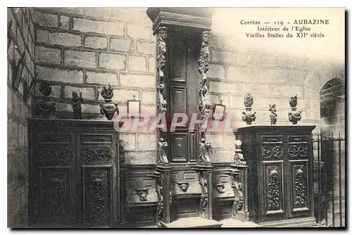 Cartes postales Correze Aubazine Interieur de l'Eglise Vielles Stalles