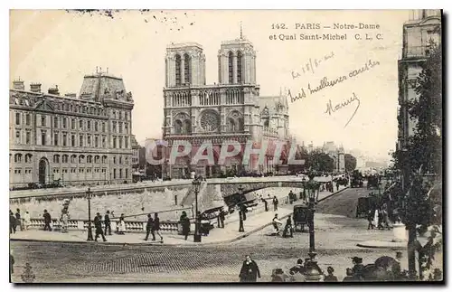 Cartes postales Paris Notre Dame et Quai Saint Michel