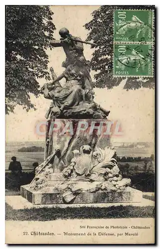 Cartes postales Chateaudun Monument de la Defense par Mercie