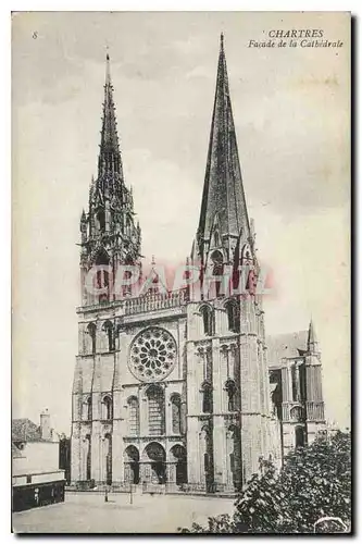 Ansichtskarte AK Chartres Facade de la Cathedrale