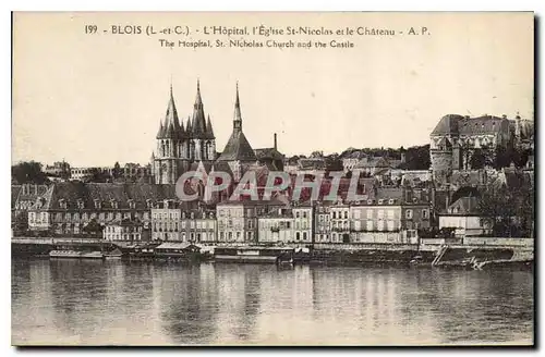 Cartes postales Blois L et C l'Hopitak l'Eglise St Nicolas et le Chateau