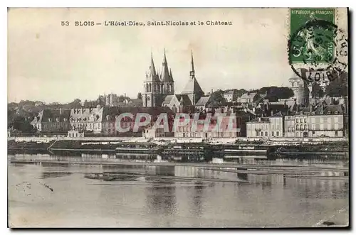 Ansichtskarte AK Blois L'Hotel Dieu Saint Nicolas et le Chateau