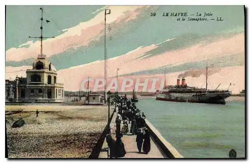 Ansichtskarte AK Le Havre La Jetee et le Semaphore Bateau