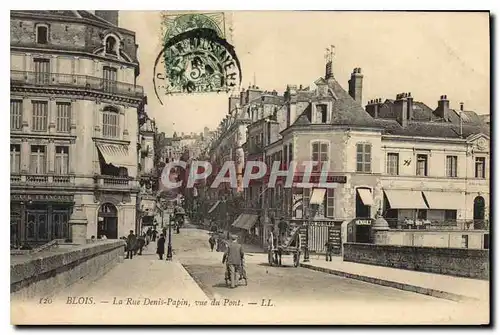 Cartes postales Blois la Rue Denis Papin vue du Pont