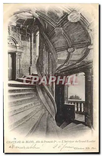 Cartes postales Chateau de Blois Aile de Francois Ier l'Interieur du Grand Escalier