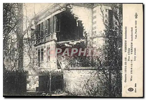 Cartes postales Guerre 1914 15 16 Verdun Bombardee rue d'Isly