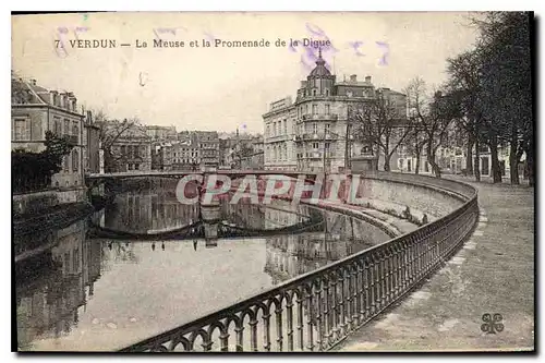 Ansichtskarte AK Verdun la Meuse et la Promenade de la Digue