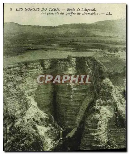 Cartes postales Les Gorges du Tarn Route de l'Aigonal vue generale du Gouffre de Bramabiau