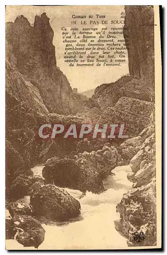 Cartes postales Gorges du Tarn le Pas de Souci ce coin Sauvage est renomme par la terreur qu'il inspirait c'est