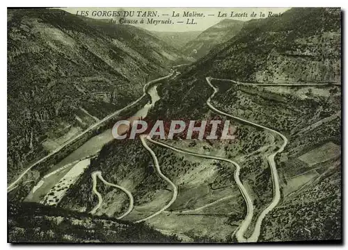 Cartes postales Gorges du Tarn la Malene les Lacets de la Route du Causse a Meyrueis