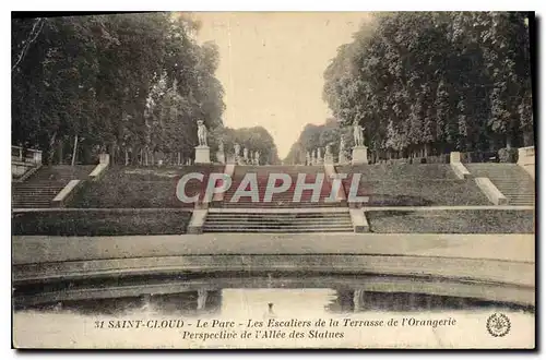 Ansichtskarte AK Saint Cloud le Parc les Escaliers de la Terrasse de l'Orangerie Perspective de l'Allee des Statu