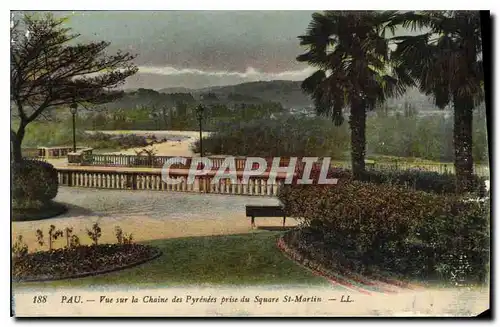 Cartes postales Pau vue sur la Chaine des Pyrenees prise du Square St Martin