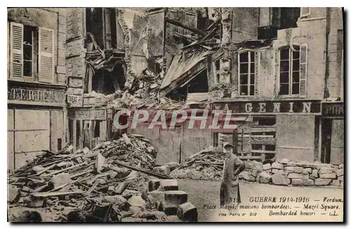 Cartes postales Guerre 1914 1916 Verdun place Mazel Maisons Bombardees