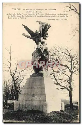Cartes postales Verdun Monument offert par la Hollande Ceuvre de Ronix
