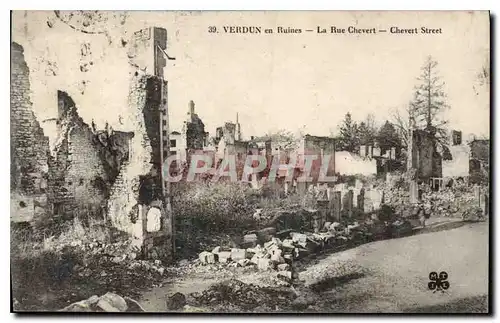 Cartes postales Verdun en Ruines la Rue Chevert