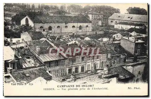 Cartes postales Campage de 1914 1917 Verdun vue generale prise de l'Archeveche
