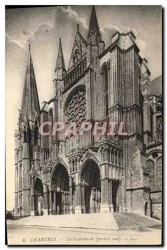 Cartes postales Chartres la Cathedrale Portail Sud