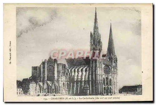 Cartes postales Chartres E et L la Cathedrale du XII au XVI siecle