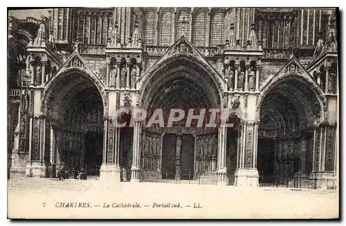 Cartes postales Chartres la Cathedrale Portail Sud