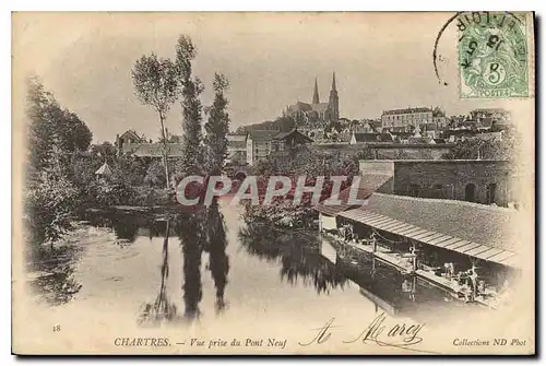 Cartes postales Chartres vue prise du Pont Neuf Lavoir