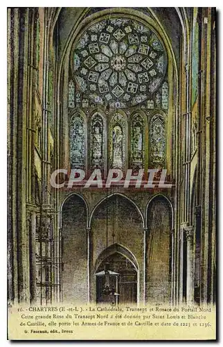 Ansichtskarte AK Chartres E et L la Cathedrale Transept et Rosace du Portail Nord