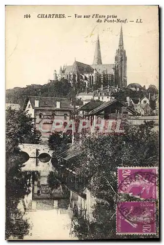 Cartes postales Chartres vue sur l'Eure Prise du Pont Neuf