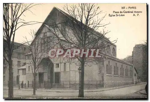 Cartes postales Paris Place du Cardinal Amette Eglise St Leon