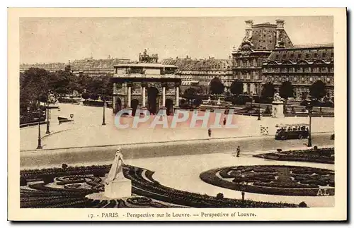 Cartes postales Paris Perspective sur le Louvre