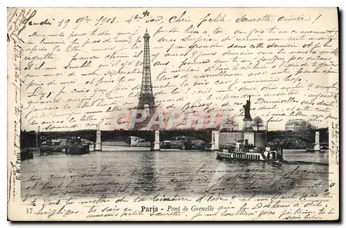 Cartes postales Paris Pont de Grenelle Tour Eiffel