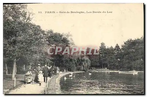 Cartes postales Paris Bois de Boulogne les Bords du Lac