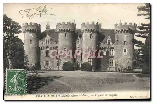 Cartes postales Chateau de Villebon Eure et Loir Facade Principale