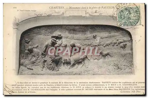 Cartes postales Chartres Monument eleve a la gloire de Pasteur